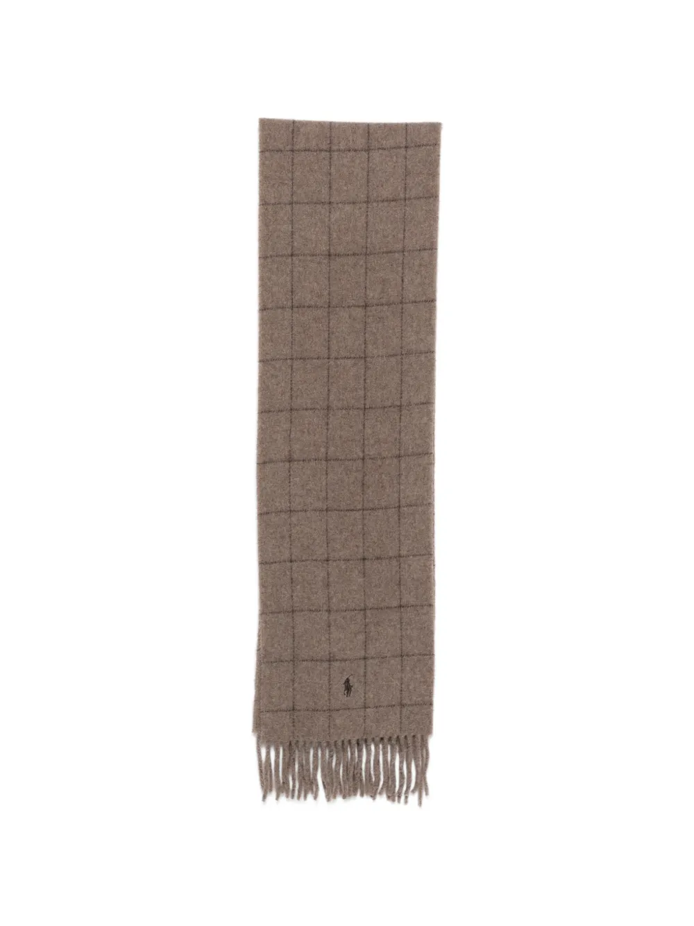 Polo Ralph Lauren windowpane-check fringed scarf - Toni neutri