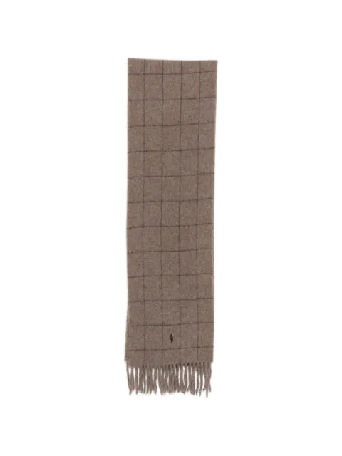 Polo Ralph Lauren windowpane-check fringed scarf