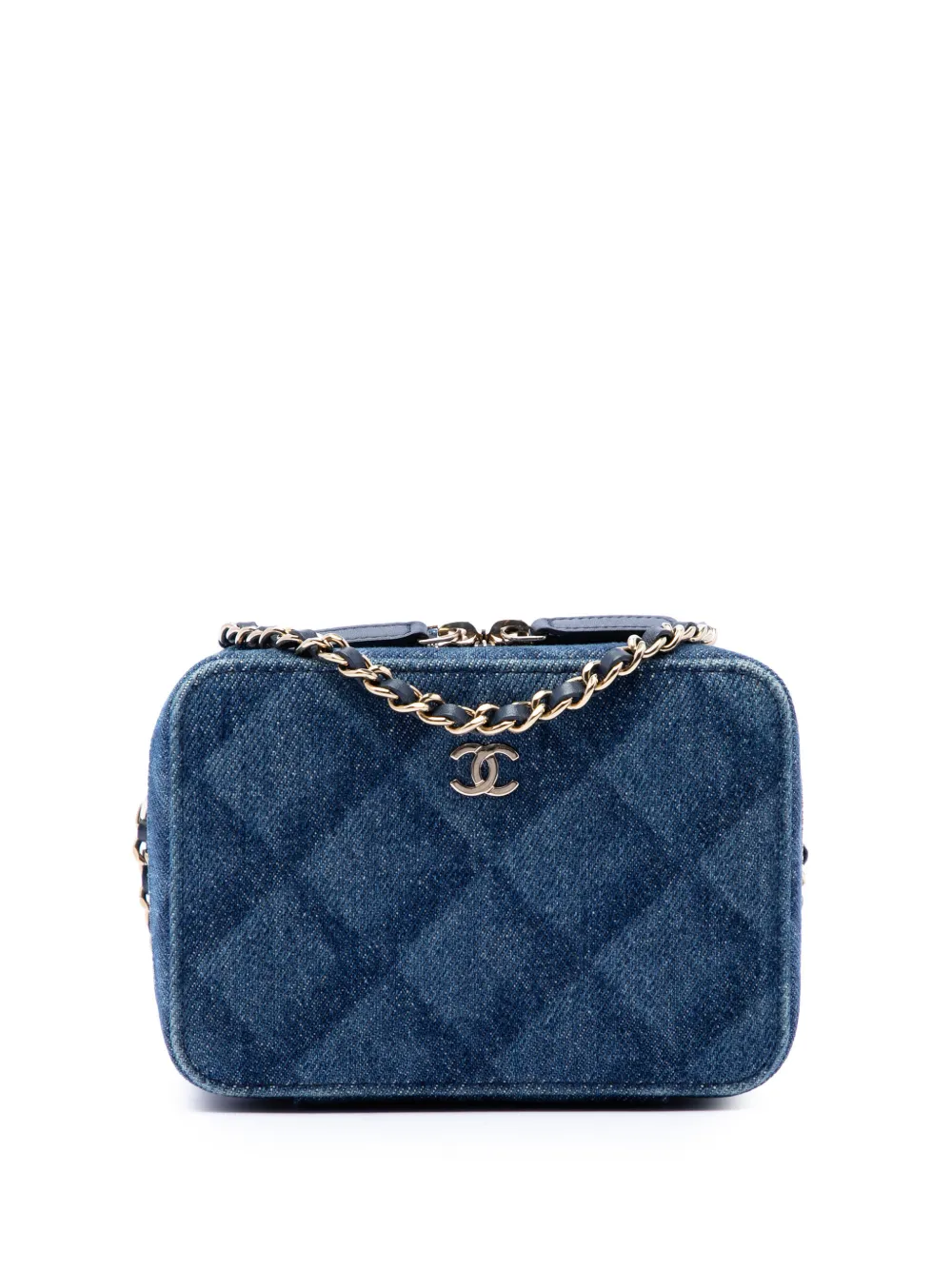 CHANEL Pre-Owned 2021-2026 CC Printed Denim Camera Case crossbody bag - Blu