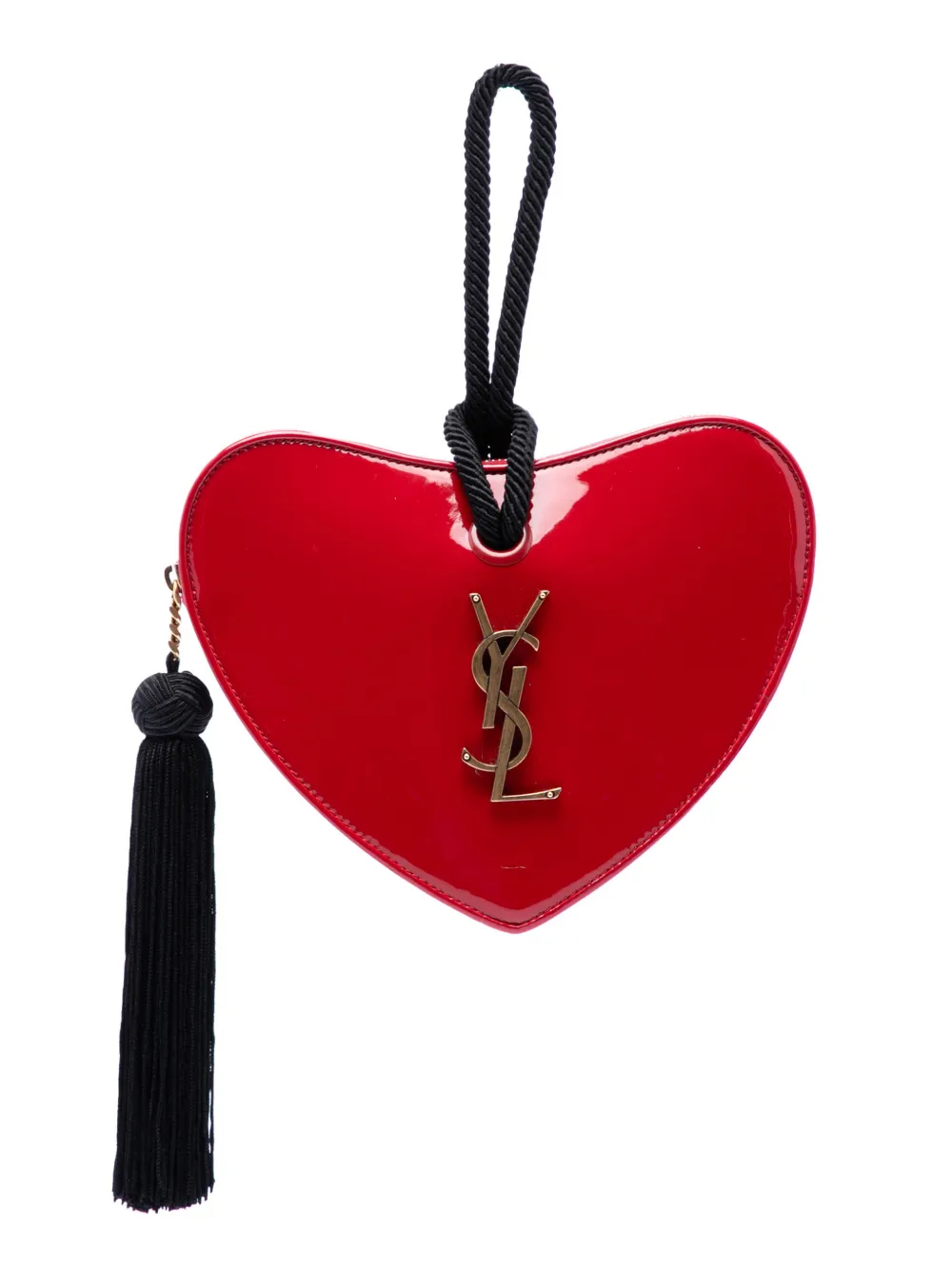 Saint Laurent Pre-Owned 2018 Patent Sac Coeur Heart Shaped clutch bag - Rosso