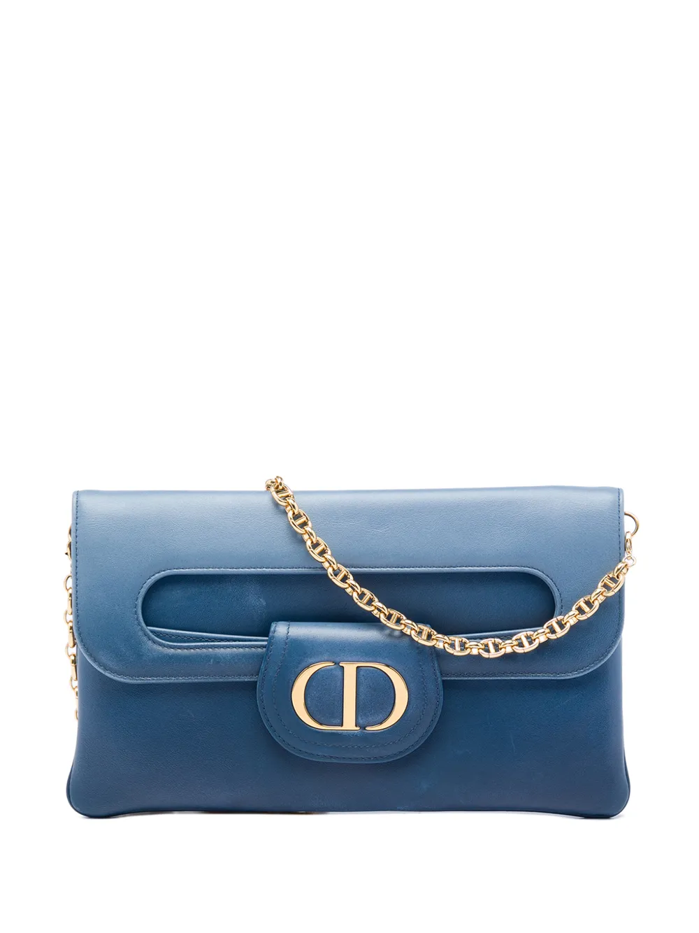 Christian Dior Pre-Owned 2021 Medium Calfskin DiorDouble Chain Bag crossbody bag - Blau
