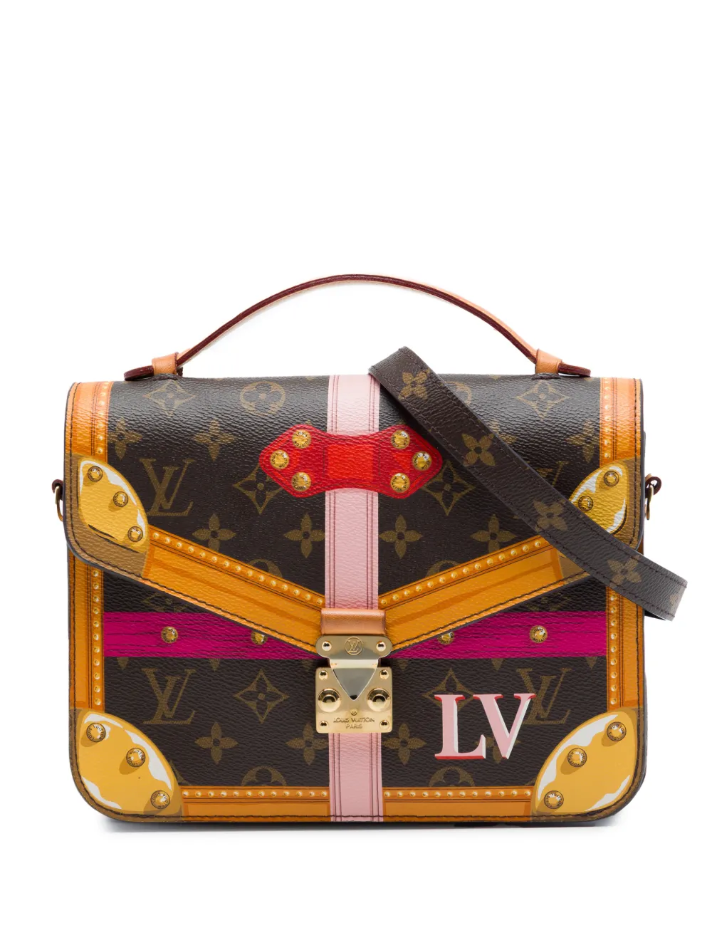 Louis Vuitton Pre-Owned 2018 Monogram Summer Trunks Pochette Metis satchel - Braun