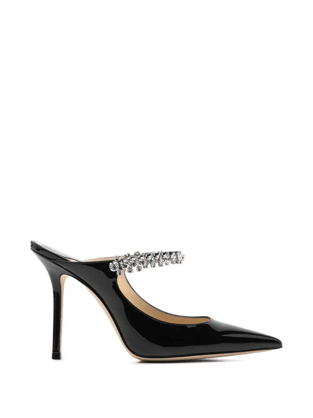 Pre-owned Jimmy Choo Bing Crystal-embellished Mules In Black