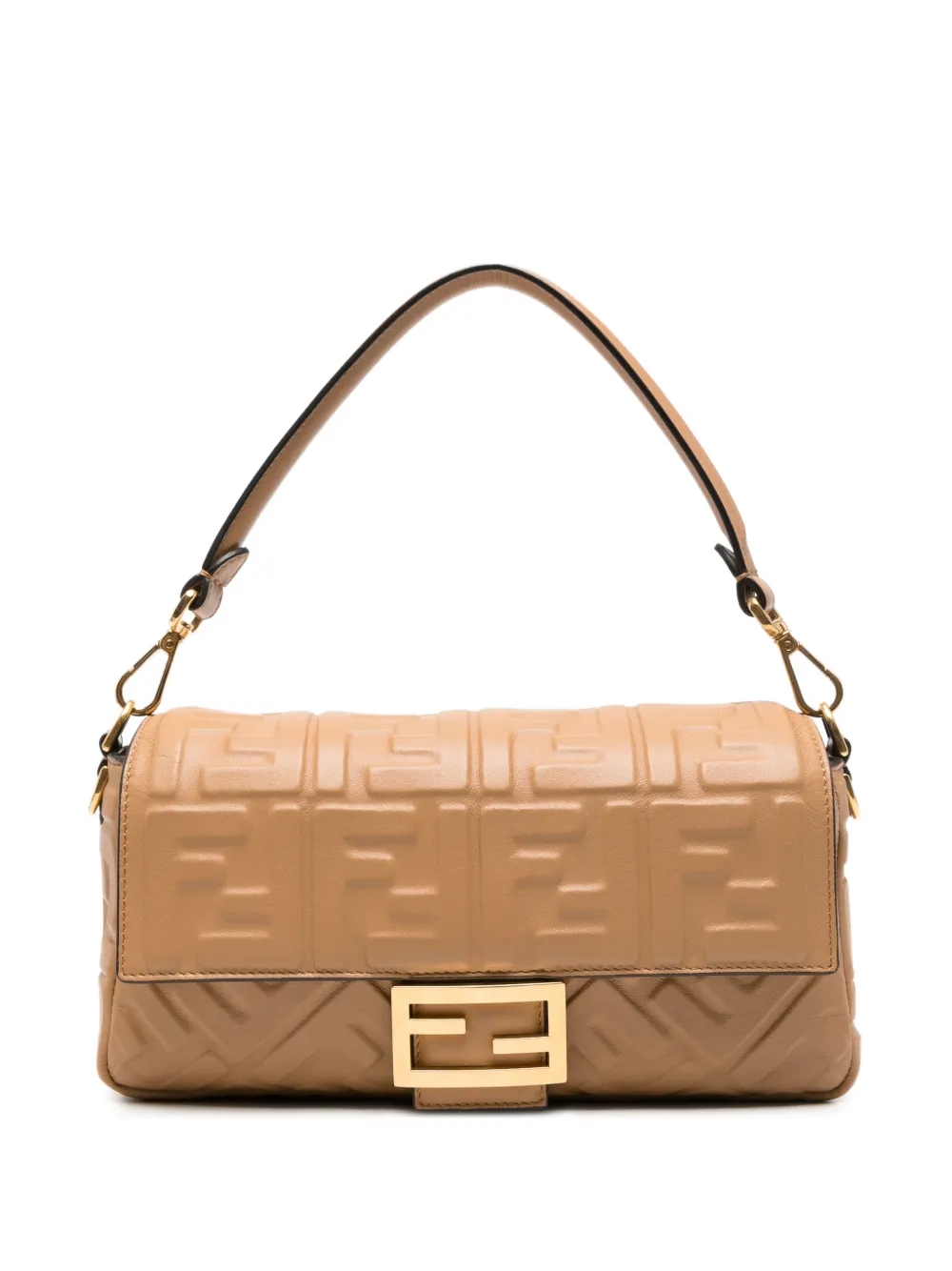 Fendi Pre-Owned Borsa a spalla Baguette con logo goffrato - Toni neutri