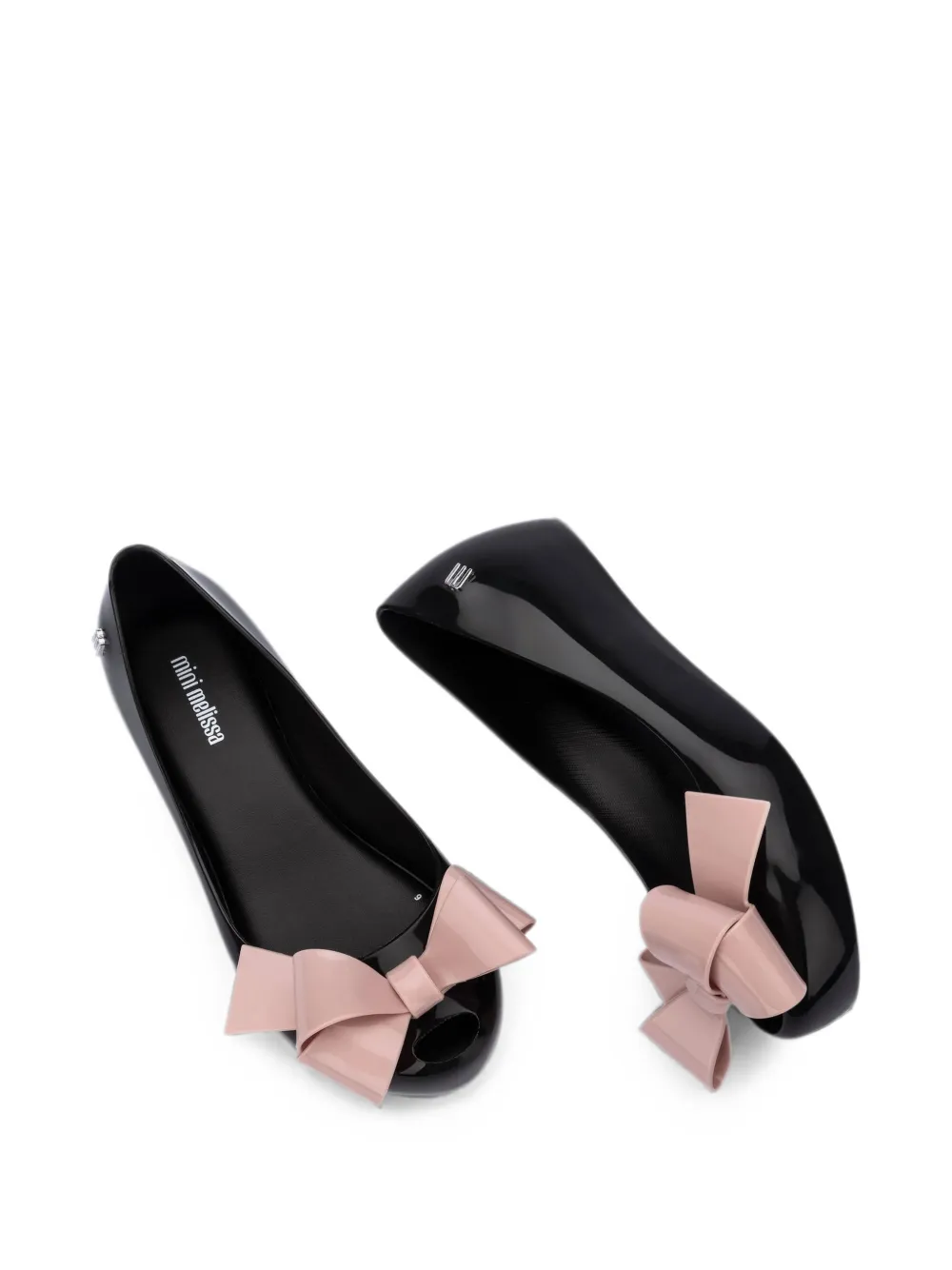 Mini Melissa Ultragirl Classy bow-detail ballet flats Zwart