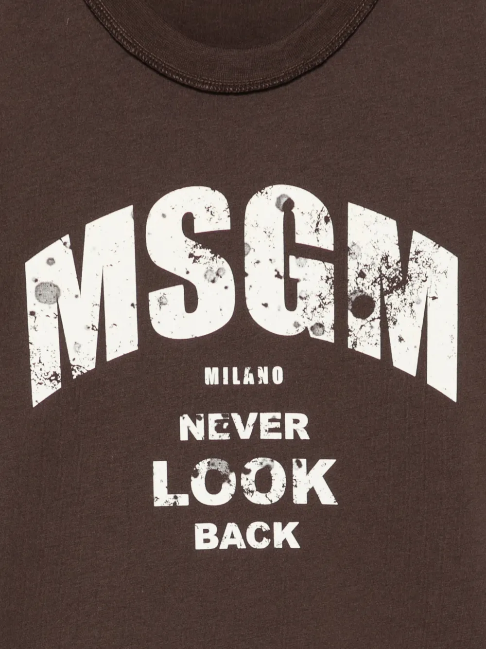 MSGM Kids T-shirt met logoprint Bruin