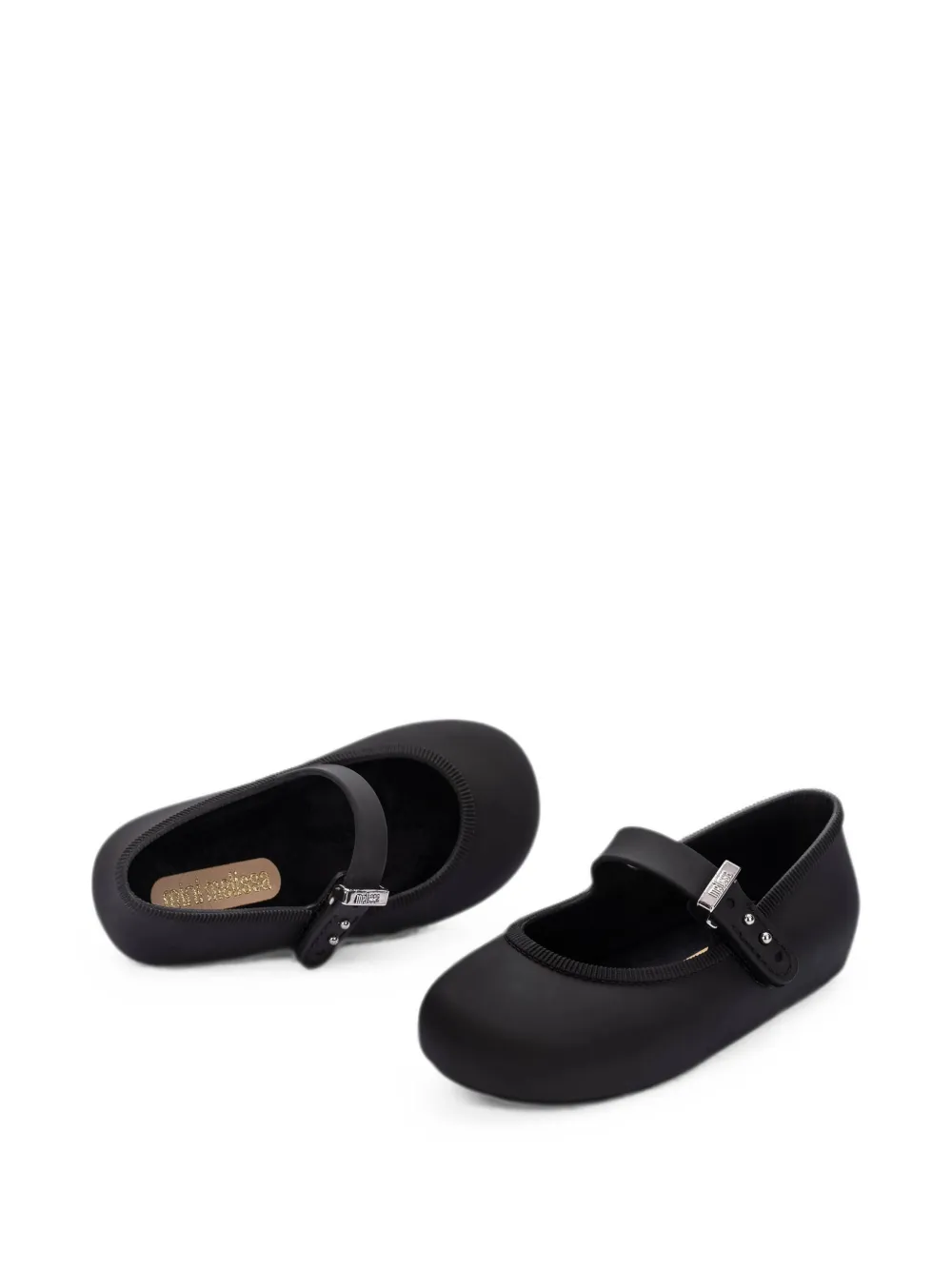 Mini Melissa buckle-strap ballet flats Zwart