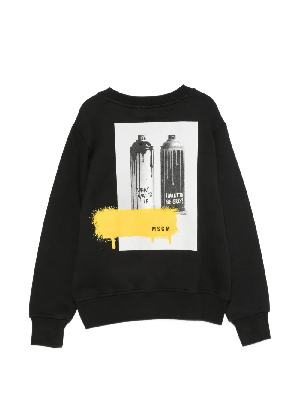 MSGM Kids Sweater met grafische print Zwart