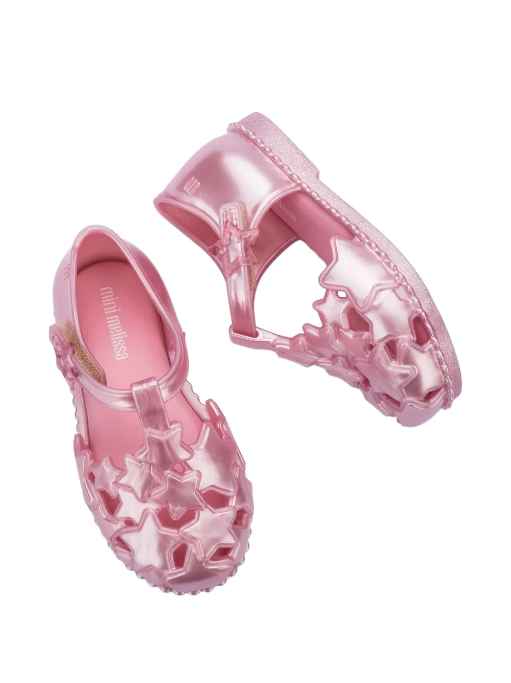 Mini Melissa Starry star-patchwork sandals Roze