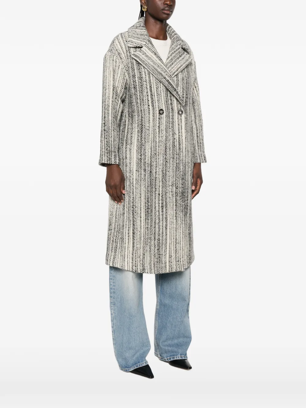 MOMONÌ Jas met dubbele rij knopen Beige