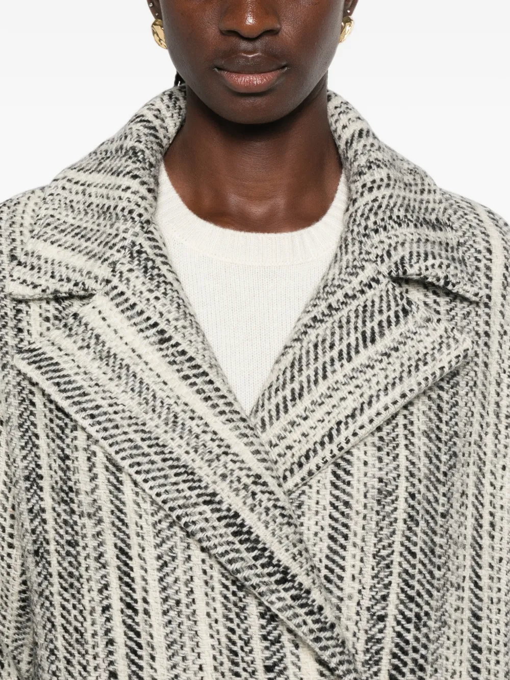MOMONÌ Jas met dubbele rij knopen Beige