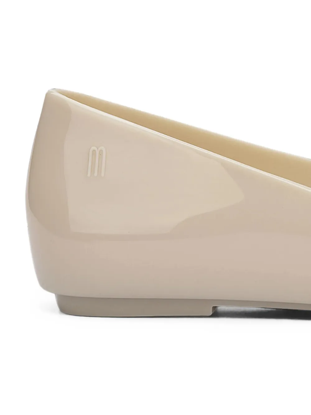 Mini Melissa Sweet Love Chrome bow-detail ballet flats Beige