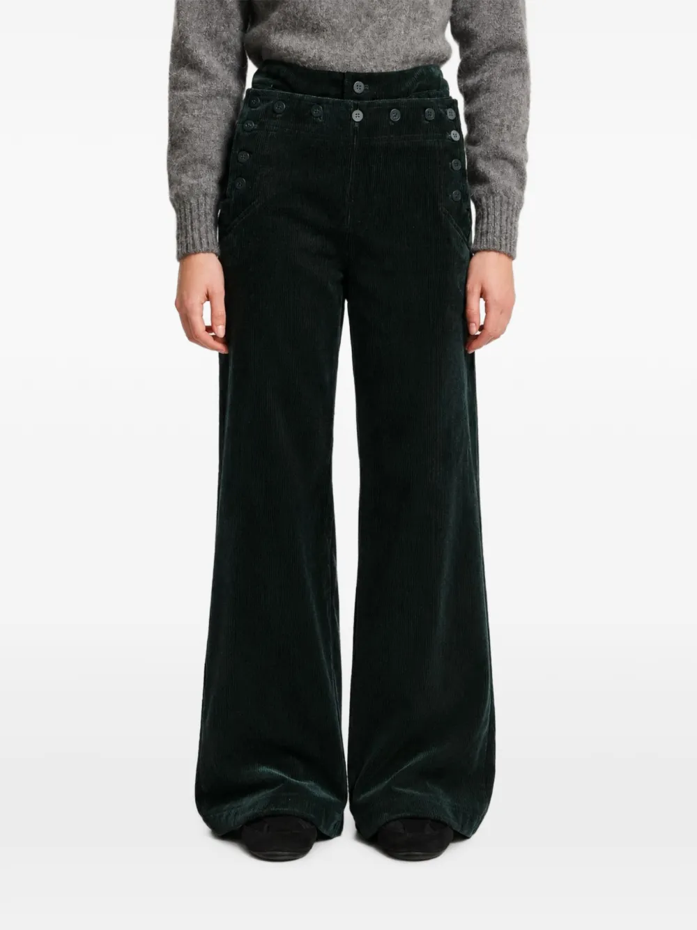 Antik Batik Anatole ribfluwelen broek Groen