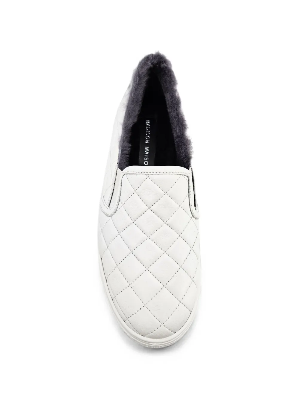 Madison.Maison Gewatteerde sneakers met lammy voering Wit