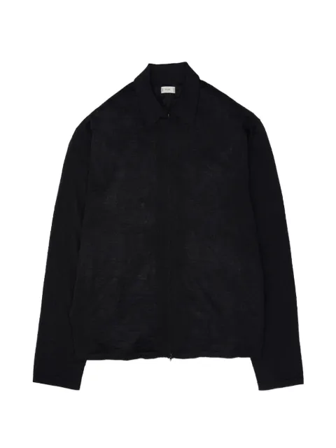 Yoke zip-up cardigan