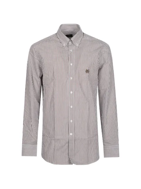ETRO striped embroidered-logo shirt