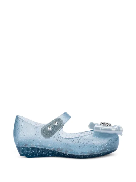 Mini Melissa Ultragirl Princess glitter-detail bow ballet flats