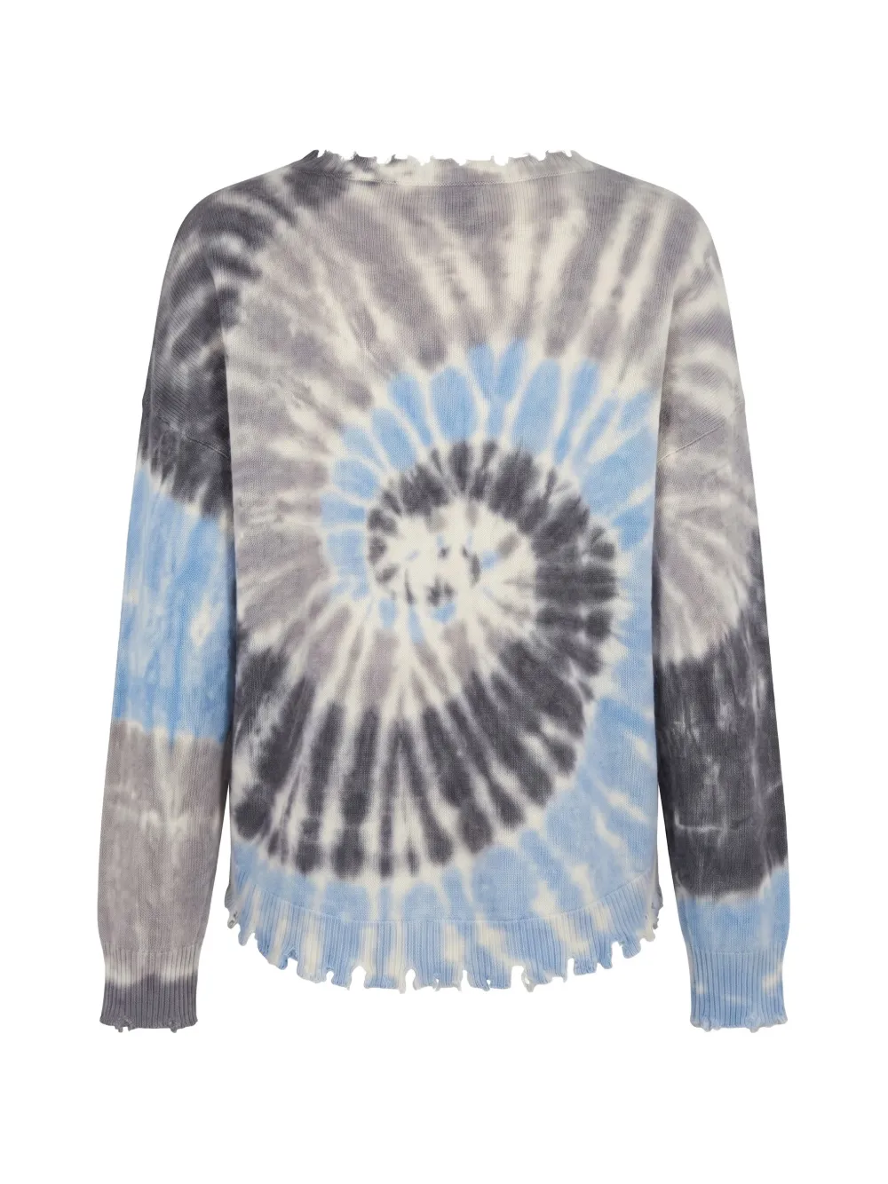 kujten Kasjmier trui met tie-dye effect en gerafeld effect Grijs
