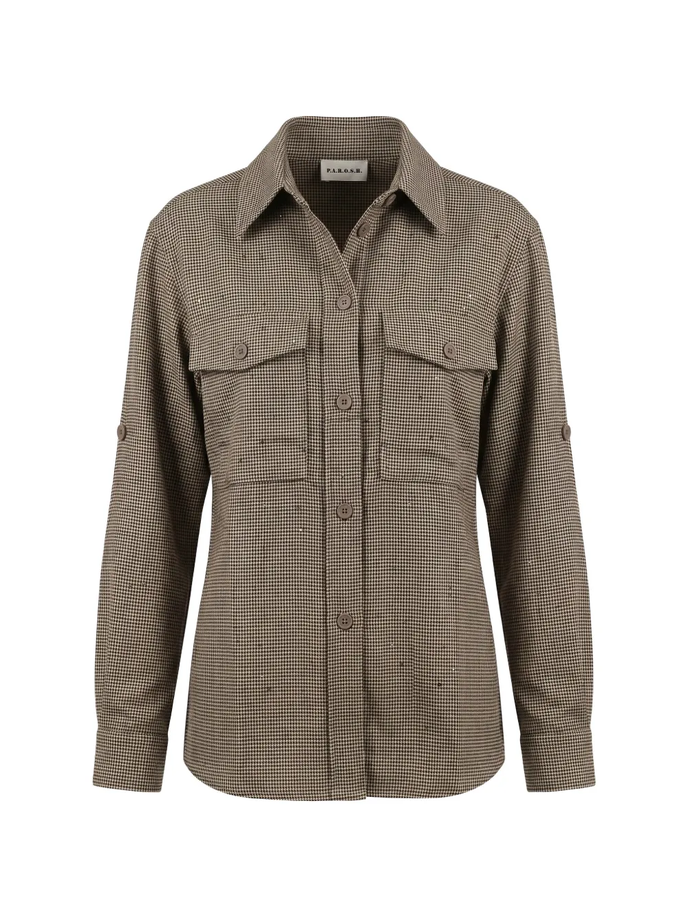 P.A.R.O.S.H. houndstooth-pattern shirt - Braun