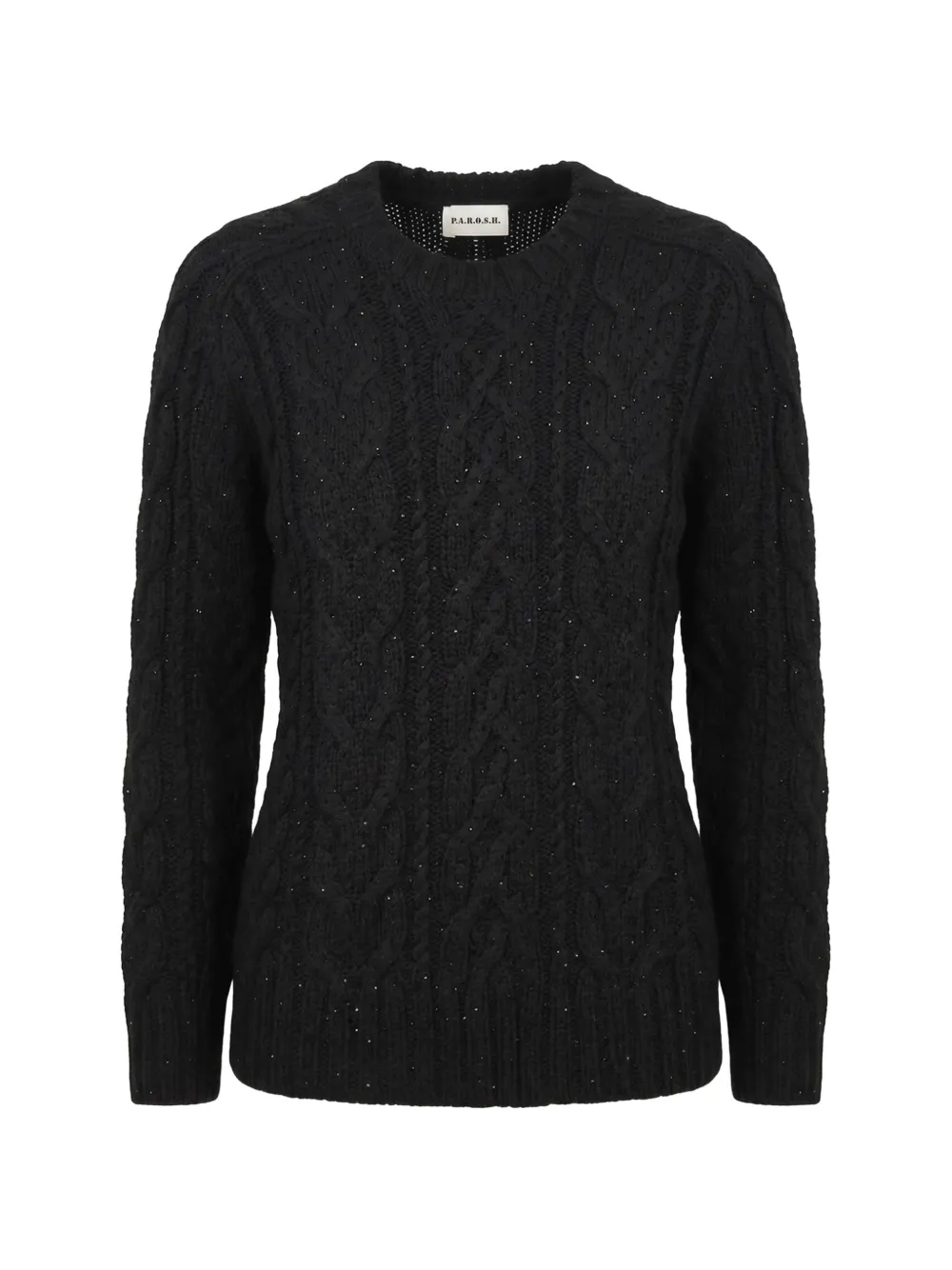 P.A.R.O.S.H. cable-knit sequin-embellished sweater - Nero
