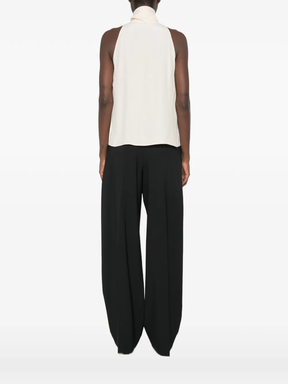 Alberta Ferretti Haltertop met ruches Beige