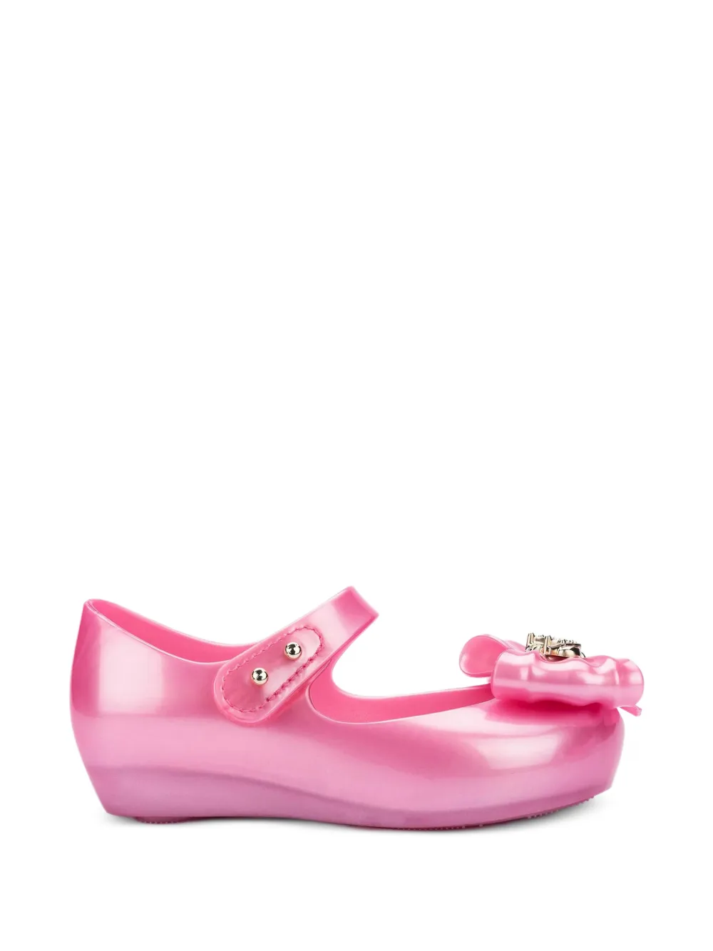 Mini Melissa Ultragirl Princess bow-detail touch-strap ballet flats - Rosa