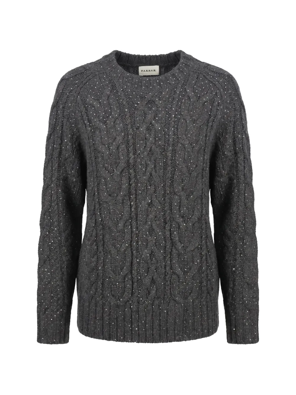 P.A.R.O.S.H. cable-knit sequin-embellished sweater - Grigio