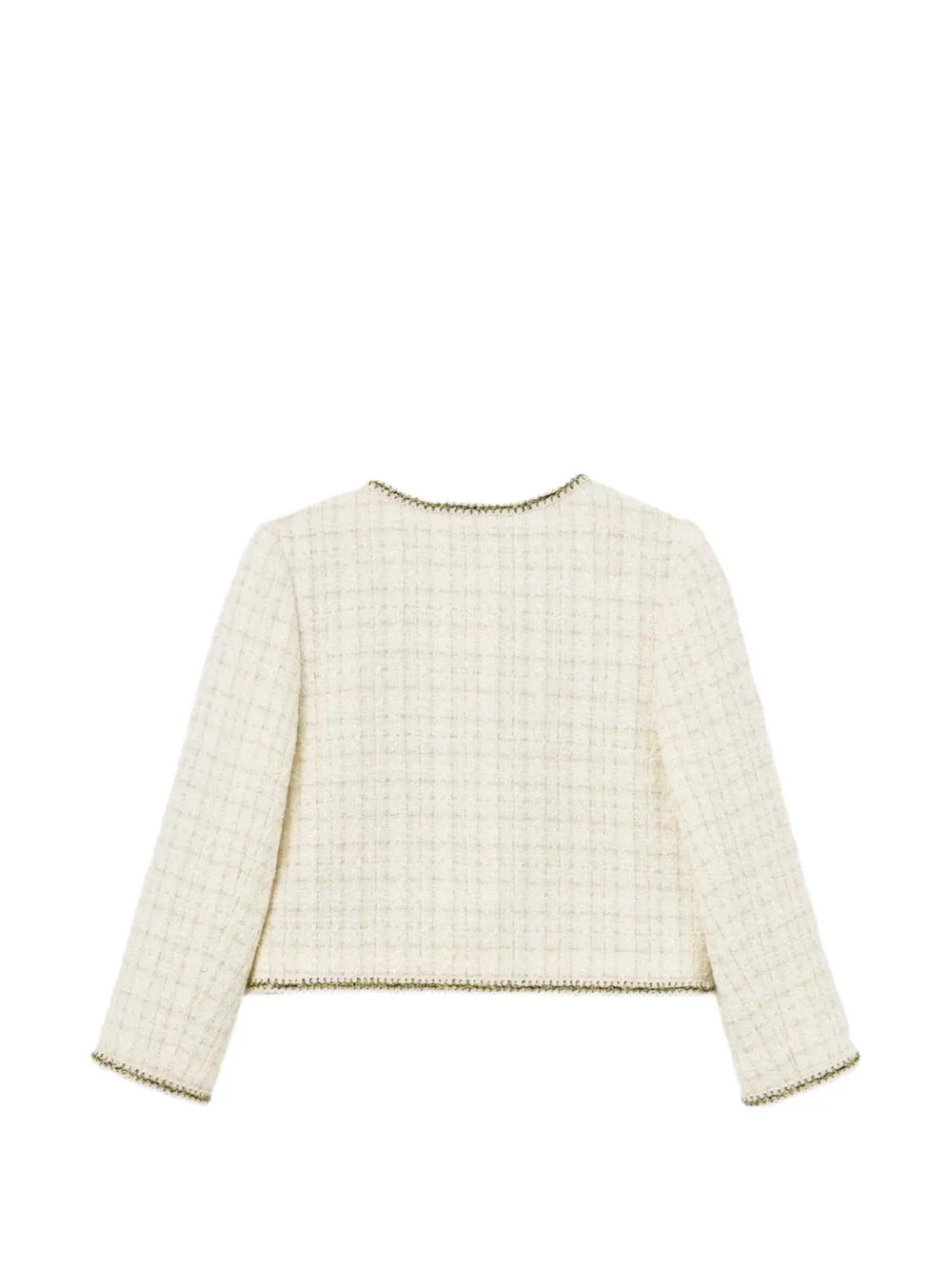Self-Portrait Kids Verfraaide blazer met bloemenstrik Beige