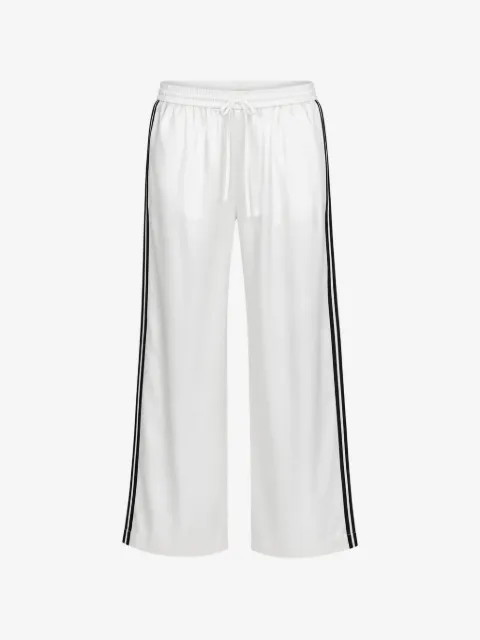 Sprwmn pantalones anchos de seda con rayas laterales