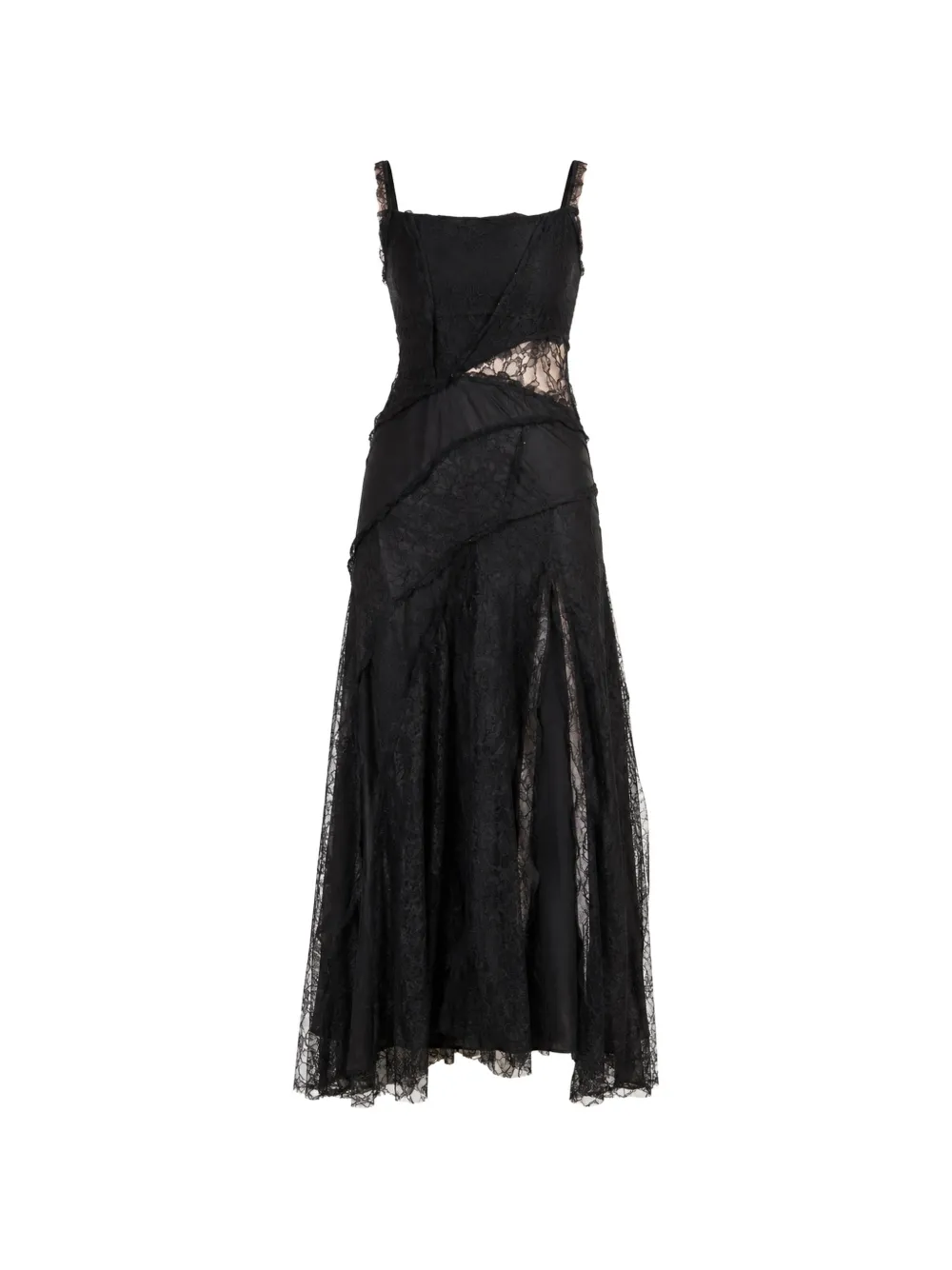 Blumarine lace patchwork dress - Schwarz