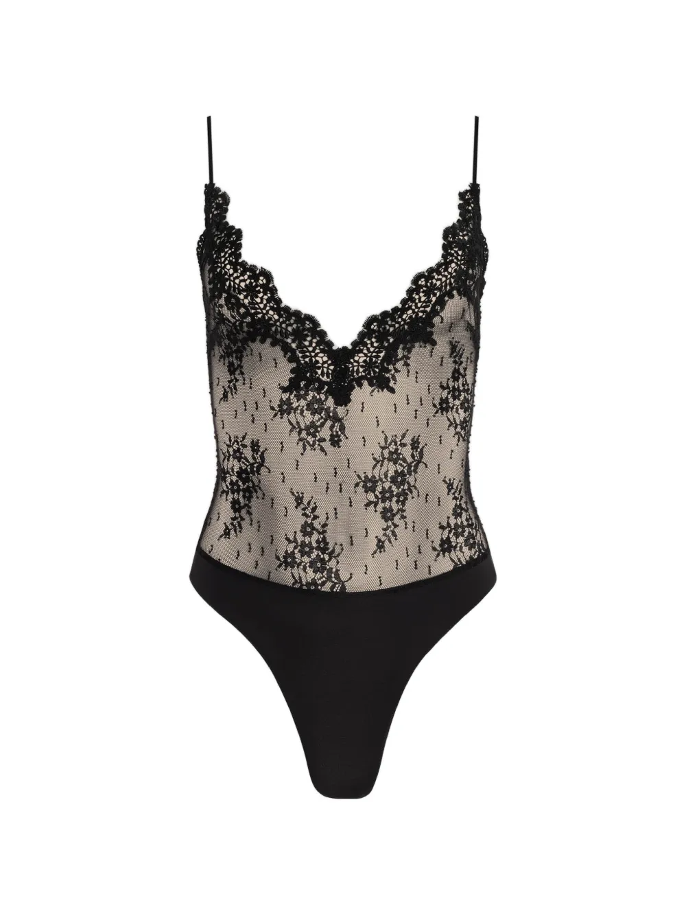L'Agence Kaelith lace-trim bodysuit - Nero