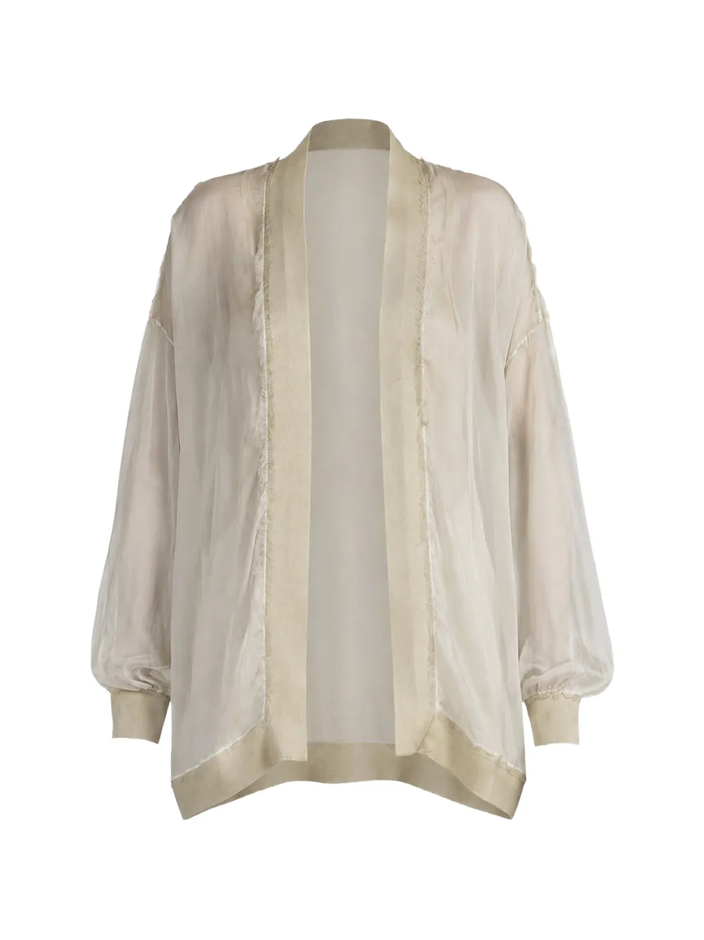 Avant Toi sheer-panelled frayed cardigan - Nude