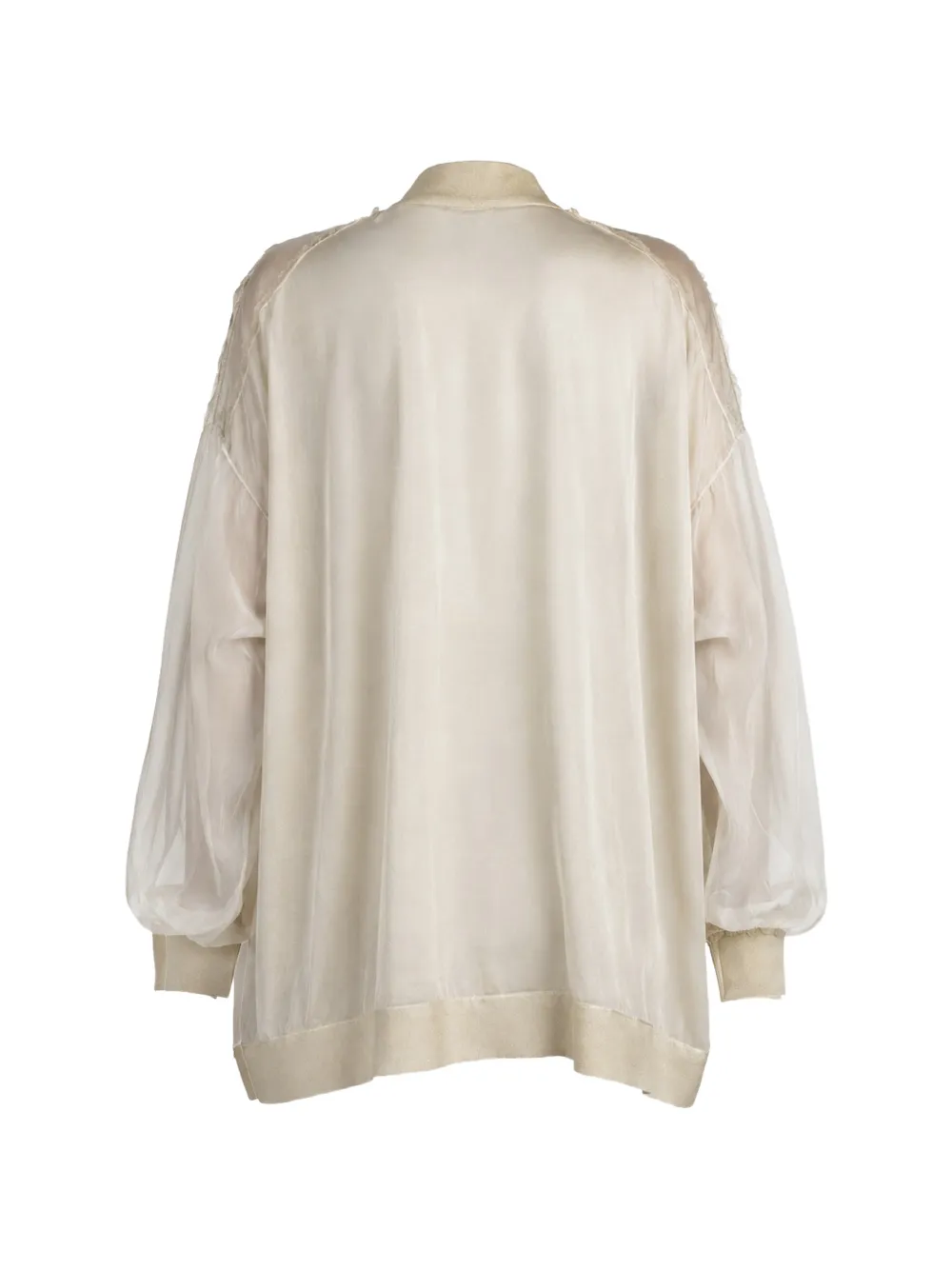 Avant Toi Vest met doorzichtige vlakken en franje Beige