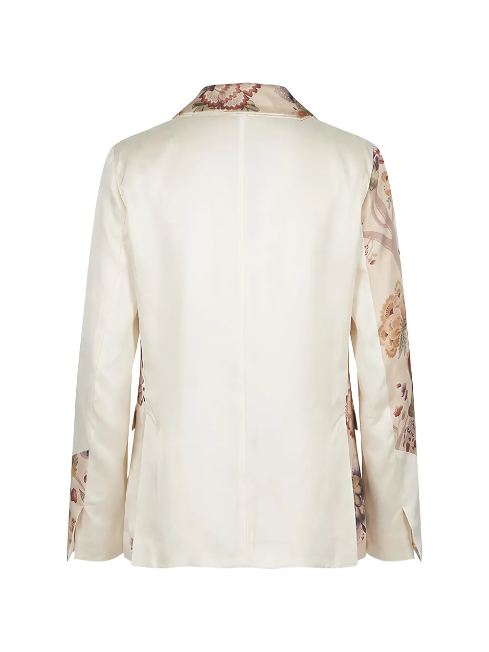 Avant Toi Blazer van zijdeblend met bloemen-print Beige