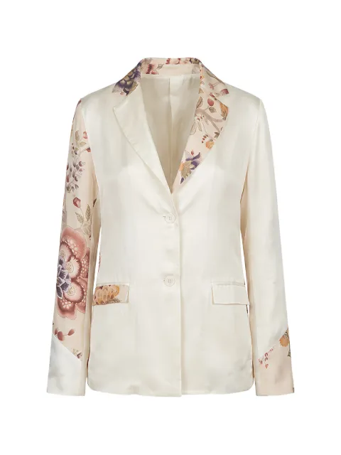 Avant Toi floral-print silk-blend blazer