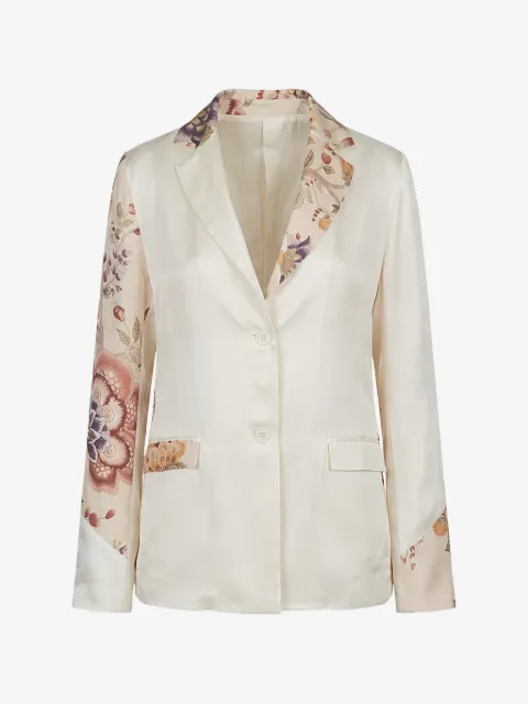 Avant Toi floral-print silk-blend blazer