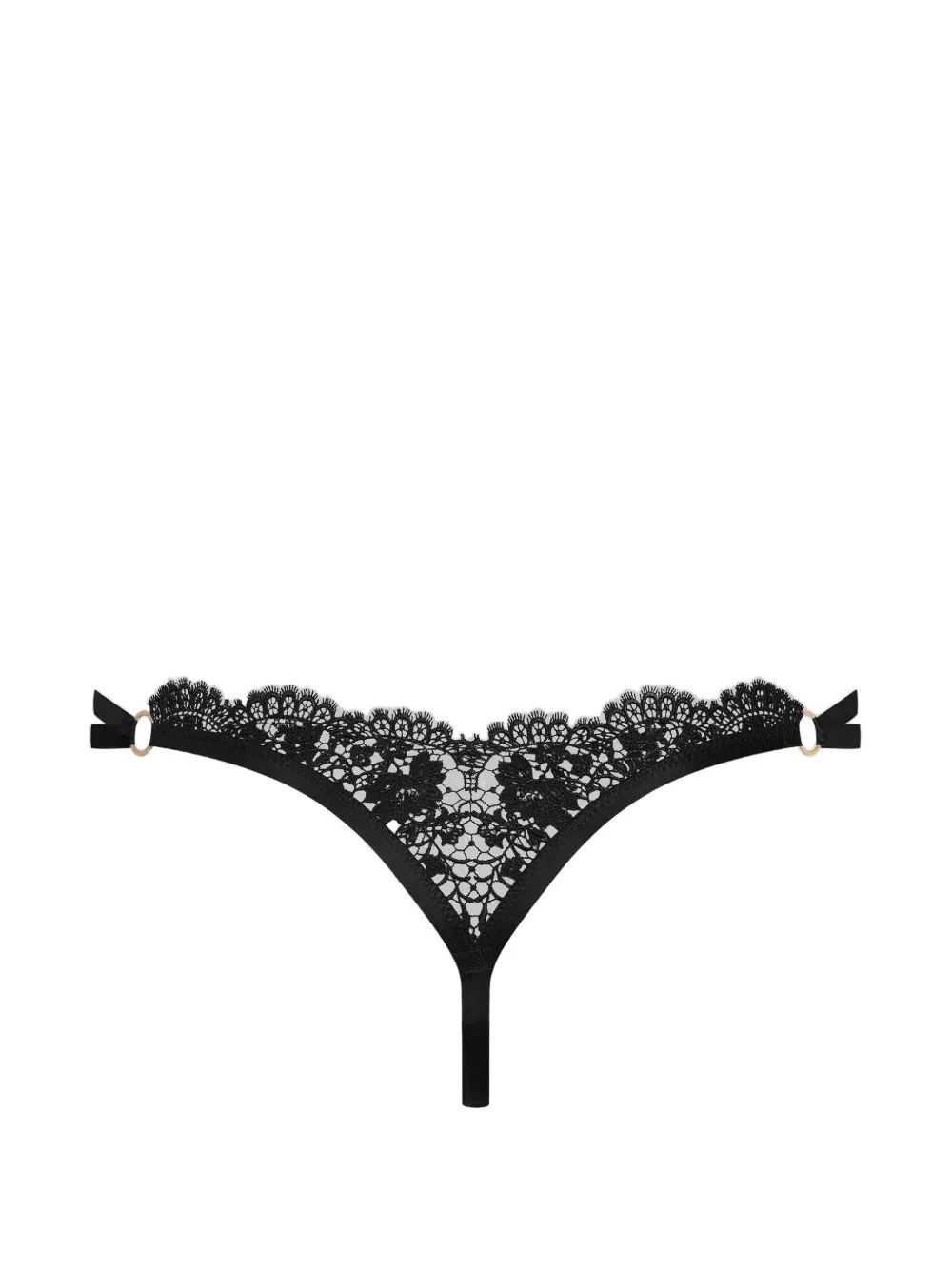 Maison Close lace ring-detail thong - Nero