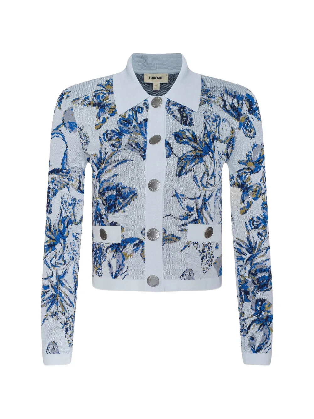 L'Agence Osiris jacquard-knit cardigan - Bianco