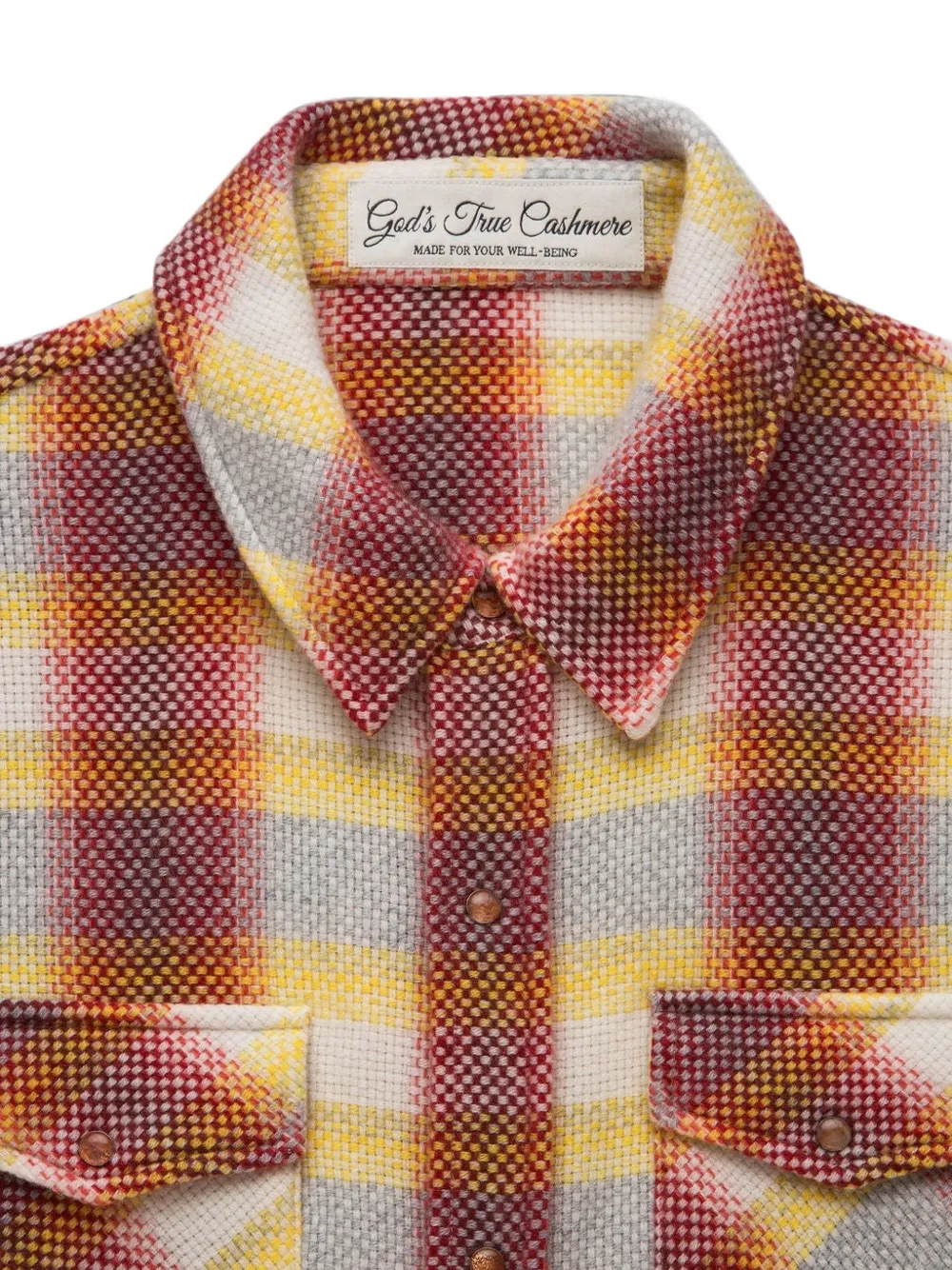 GOD'S TRUE CASHMERE Geruit kasjmier shirt Rood