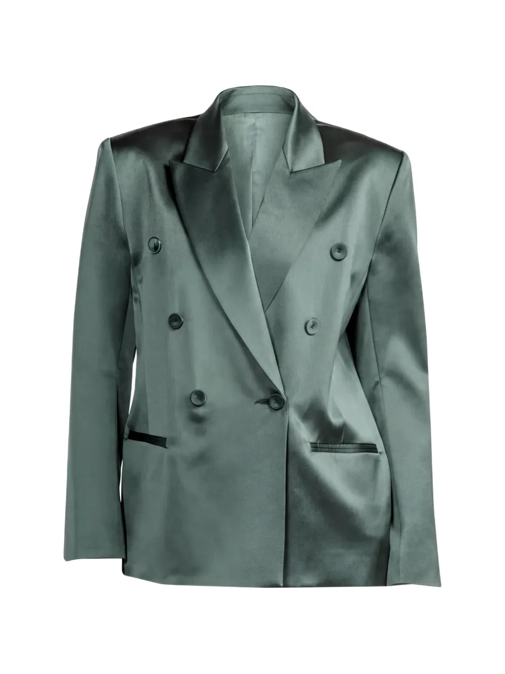 The Sei double-breasted satin blazer - Grün