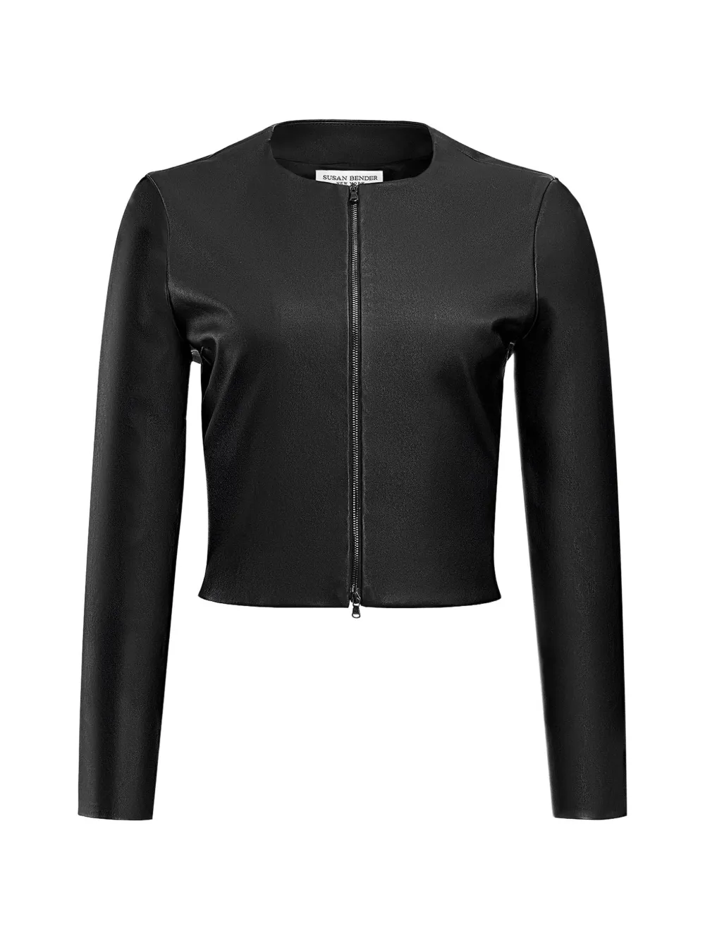 Susan Bender cropped leather jacket - Nero