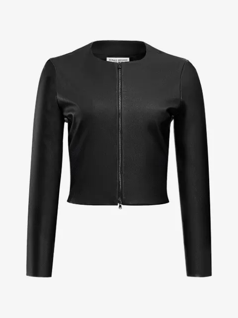 Susan Bender cropped leather jacket