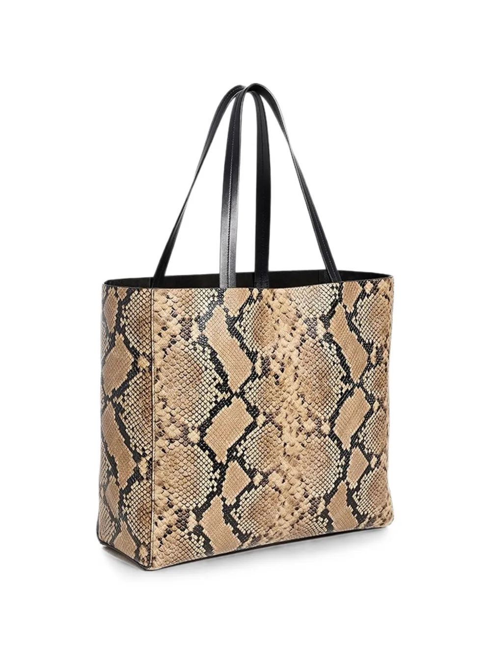 Nili Lotan Keith Snakeskin-effect Medium Shoulder Bag in Brown, view 2