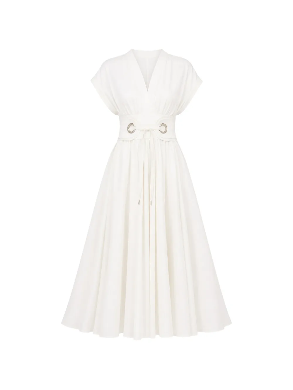Alexis Riviera eyelet-embellished midi dress - Weiß