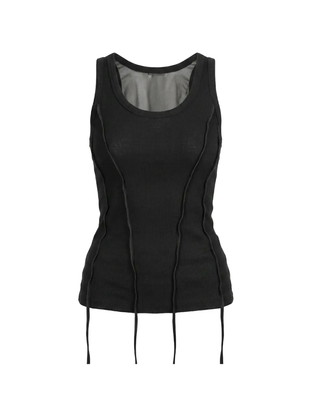 Masnada strap-detail fine-ribbed tank top - Nero