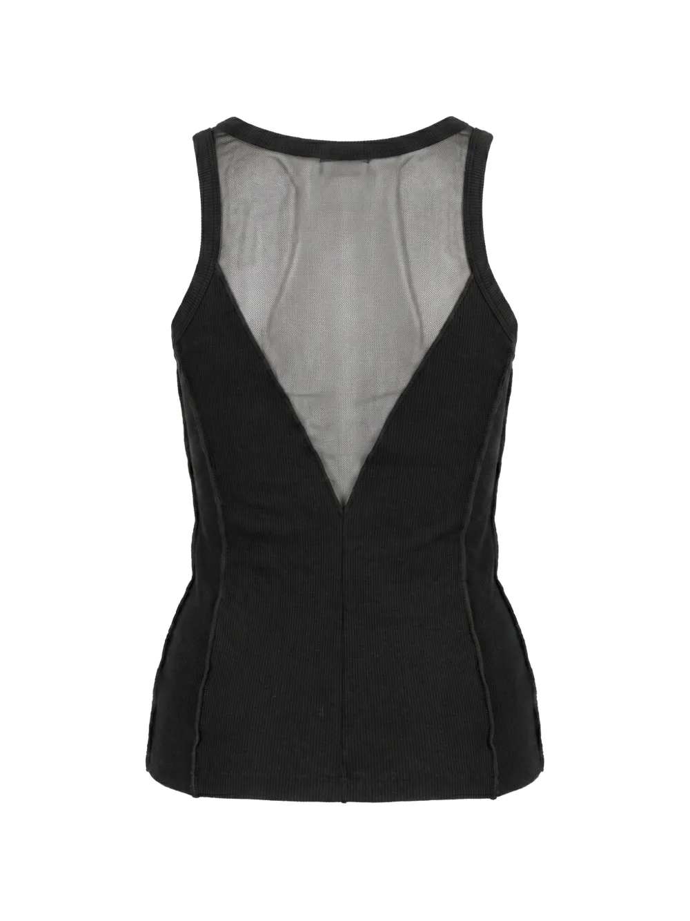 Masnada strap-detail fine-ribbed tank top Zwart