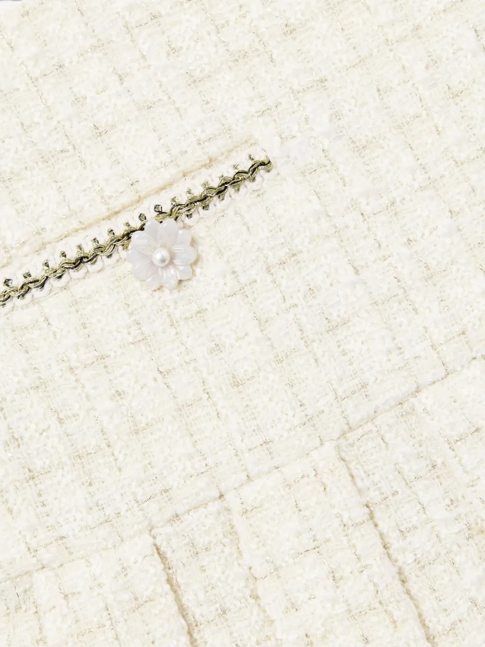 Self-Portrait Kids Bouclé plooirok Beige