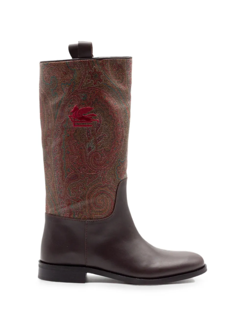 ETRO KIDS Pegaso paisley-jacquard boots Bruin