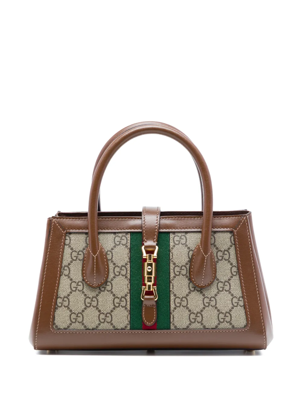 Gucci Pre-Owned 2016-2026 Small GG Supreme Web Jackie 1961 Tote satchel - Nude