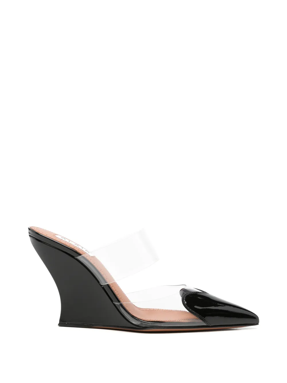 Pre-owned Alaïa Le Cœur Wedge Mules In Black
